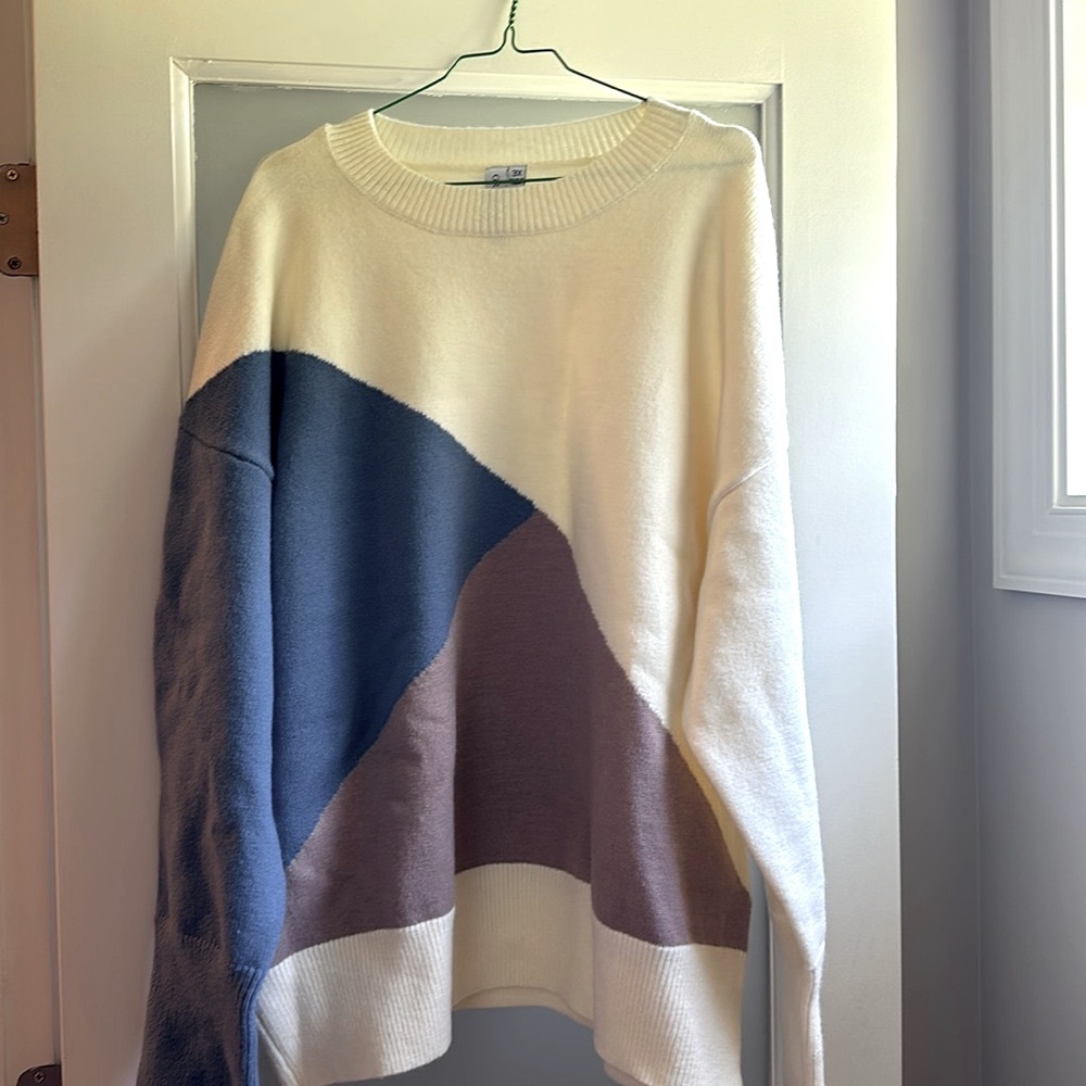 Color Block Sweater Grace + Karma Blue 3X